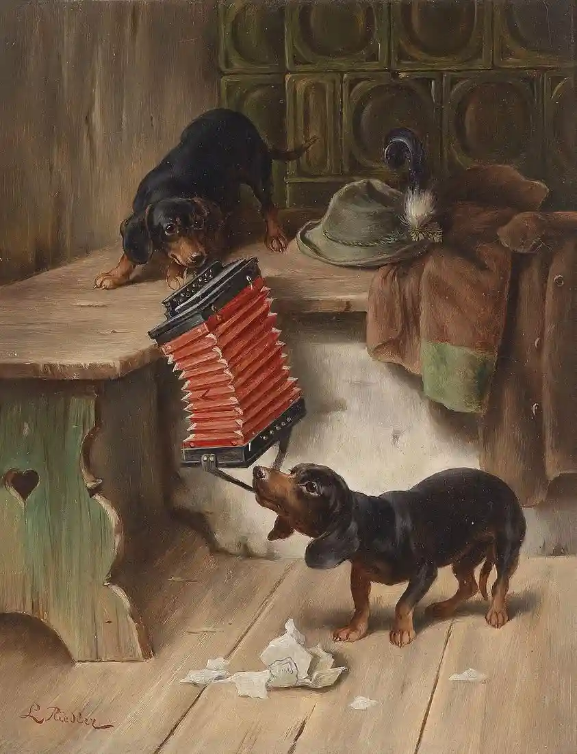 Exploring 'How Will It End?' (1900) by L. Riedler.