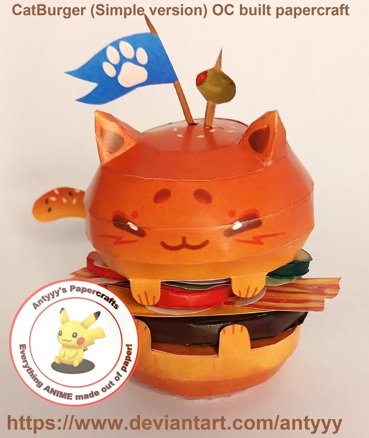 CatBurger: A Simple Yet Adorable Papercraft Creation