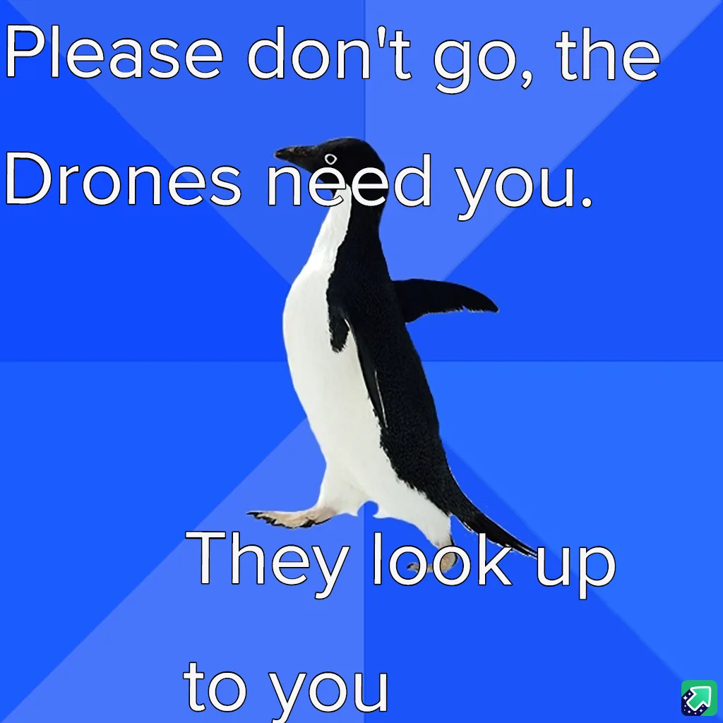 A black-and-white penguin stands upright against a blue background with diagonal light rays. White text overlaid reads…