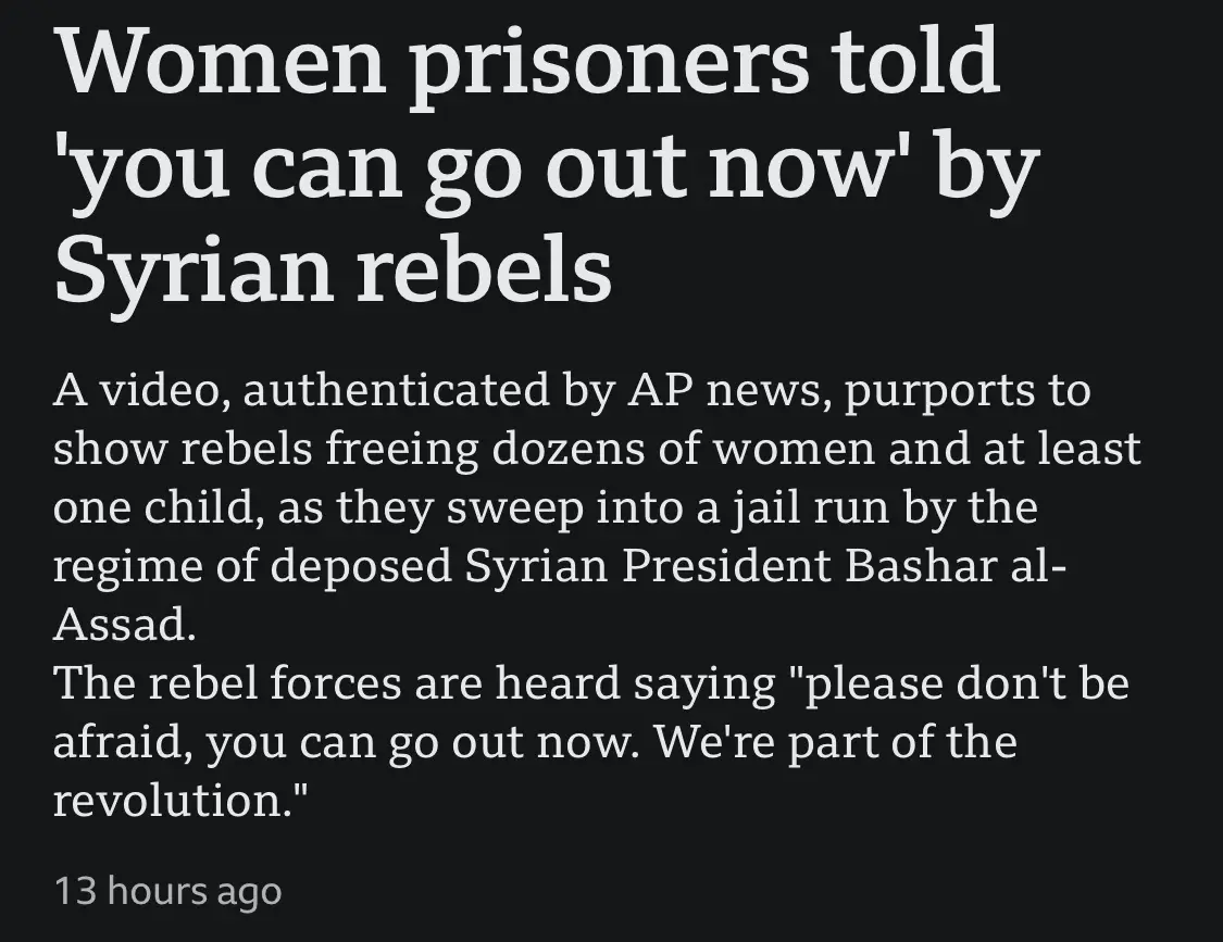 The image displays a screenshot of a news article with a black background and white text. The headline reads 'Women…