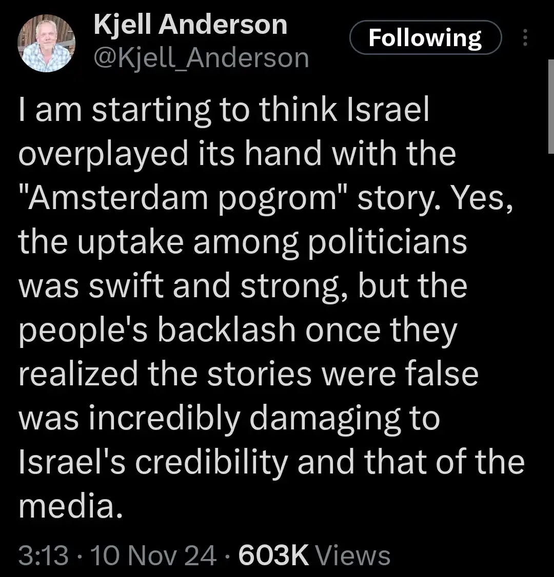 A screenshot of a tweet by Kjell Anderson (@Kjell_Anderson) with a black background and white text. The tweet reads: 'I am…
