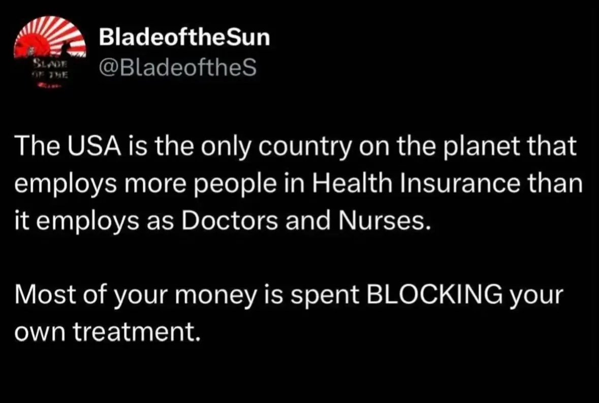 A black-background image displays a tweet from user 'BladeoftheSun' with a red and white sunburst profile picture. The white…