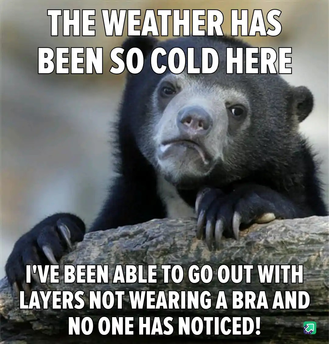 A close-up photo of a sad-looking spectacled bear resting its paws on a log, with white bold text overlaid in two sections…
