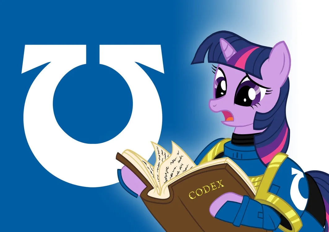 A purple pony with a dark blue and pink mane, identified as Twilight Sparkle from My Little Pony, is shown in profile…