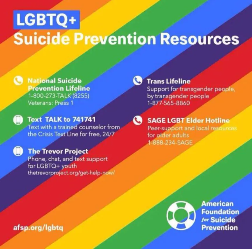 In these tough times, remember that you're not alone. Here are some resources for those feeling hopeless. You matter and people care about you!