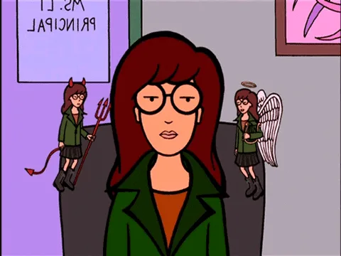 A four-panel comic strip shows a woman in a green jacket and glasses looking bored or unimpressed as two identical girls…