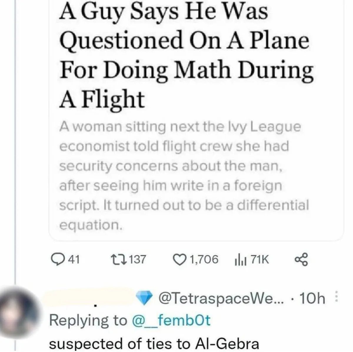 Fun fact: I'm secretly on the No-Fly List!