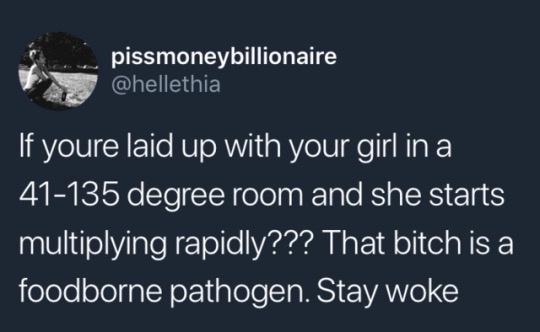 A screenshot of a tweet from user 'pissmoneybillionaire' (@hellethia) with a black-and-white profile picture of a person in…