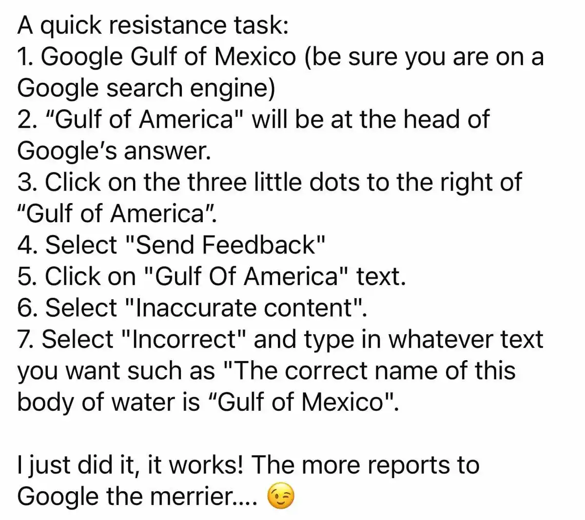 The image displays a numbered list of instructions for a 'quick resistance task' involving Google search, specifically to…