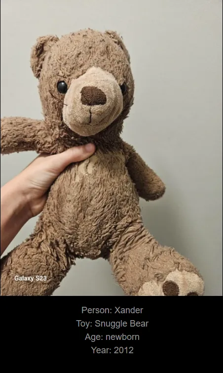 Day 763 of inviting you to explore my website, www.saidtheskinhorse.com, where we celebrate the bond with our beloved childhood toys. Meet Snuggle Bear, our latest addition!