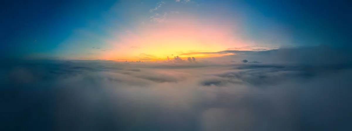 A Misty Morning with Low Clouds