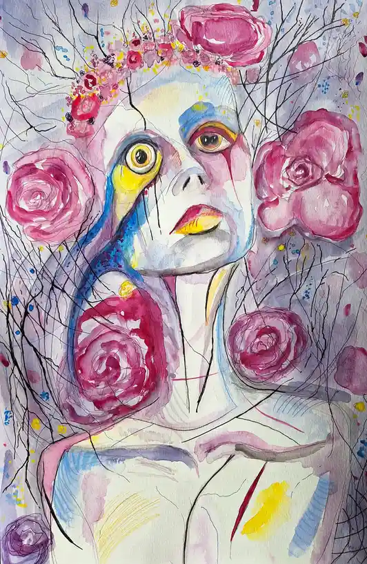 Channeling positivity through mixed media on paper.