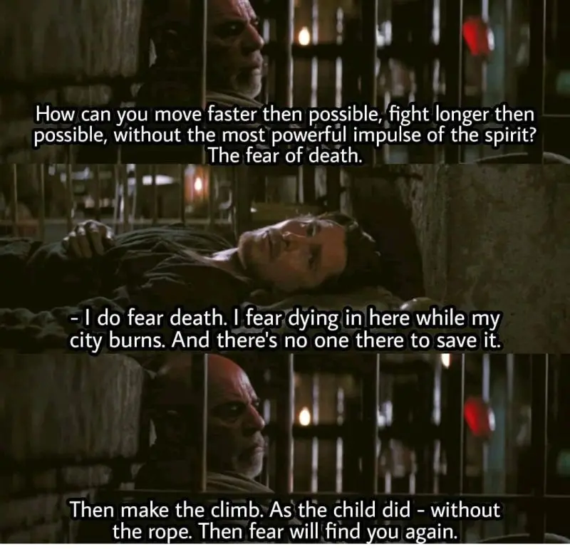 A three-panel meme from the movie 'The Matrix' featuring a character in a prison cell. The top panel shows a man asking…