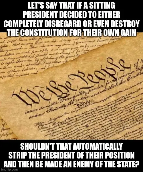 The image displays a close-up of the iconic 'We the People' opening phrase from the United States Constitution, written in…