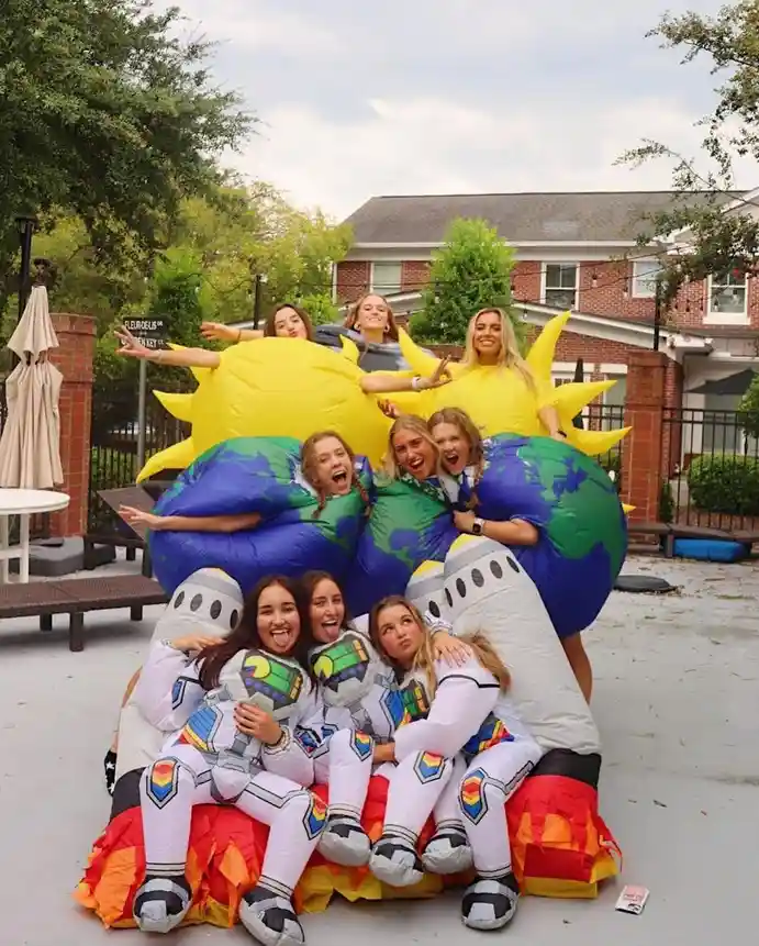 Adventurous Girls Exploring Space