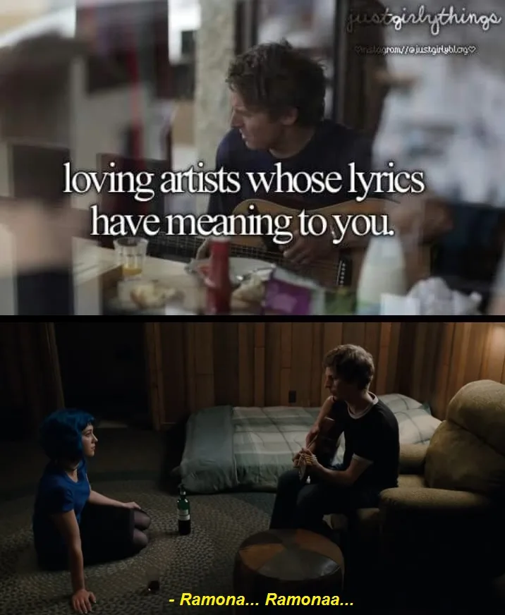 The image is split into two panels. The top panel shows a man playing guitar with text overlay reading 'loving artists whose…