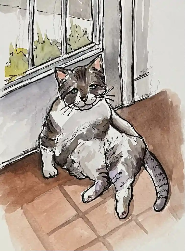 A Whimsical Kitty Drawing Straight from Reddit