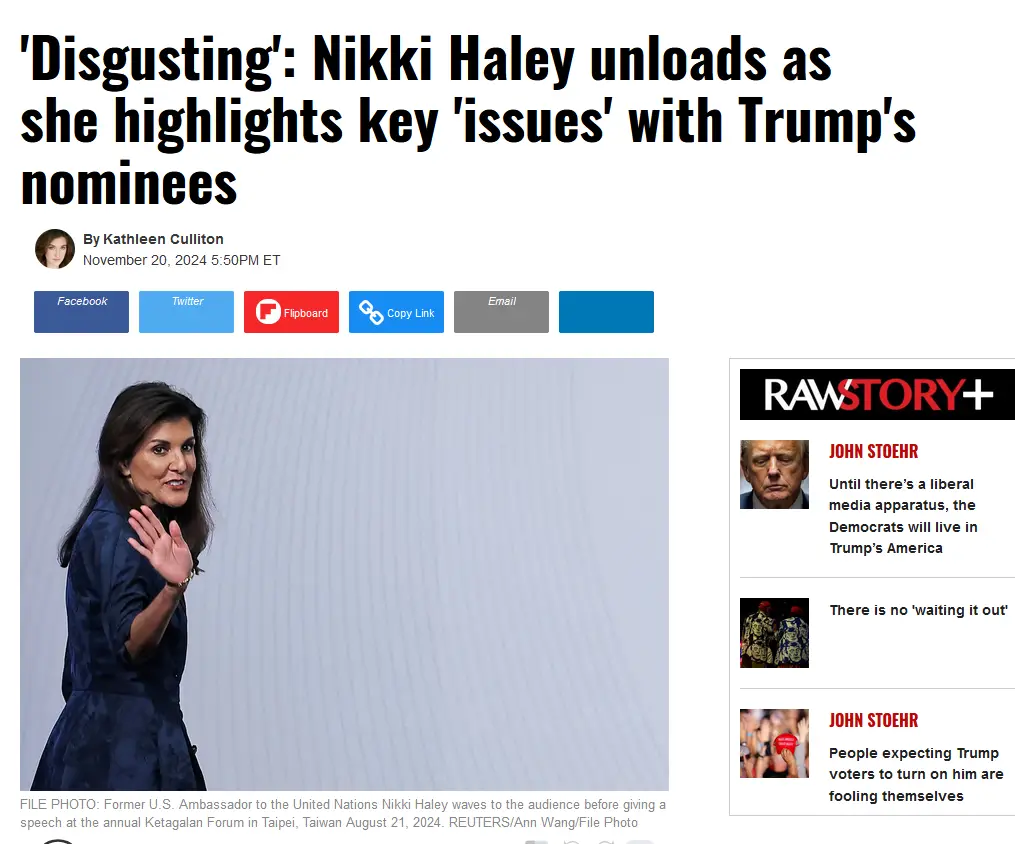 A non-white woman who didn’t show enough deference to Trump is upset about missing out on a cabinet position she likely wouldn’t have gotten anyway.