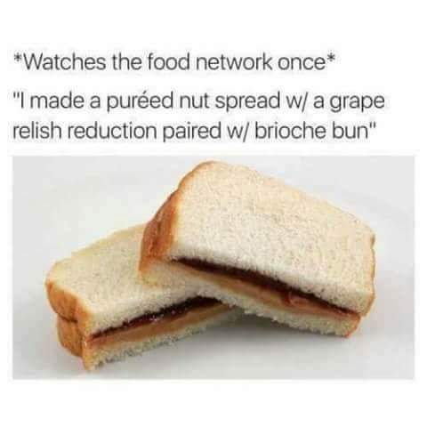 A simple sandwich made with two slices of white bread and a thin layer of dark brown spread, resembling peanut butter or…