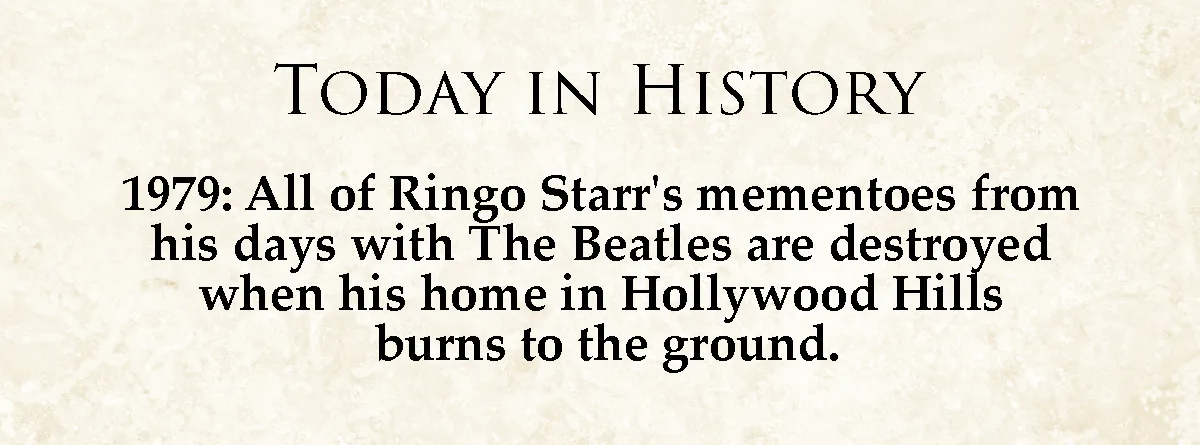 The image displays a beige parchment-style background with black serif text. The top line reads 'TODAY IN HISTORY'. Below…