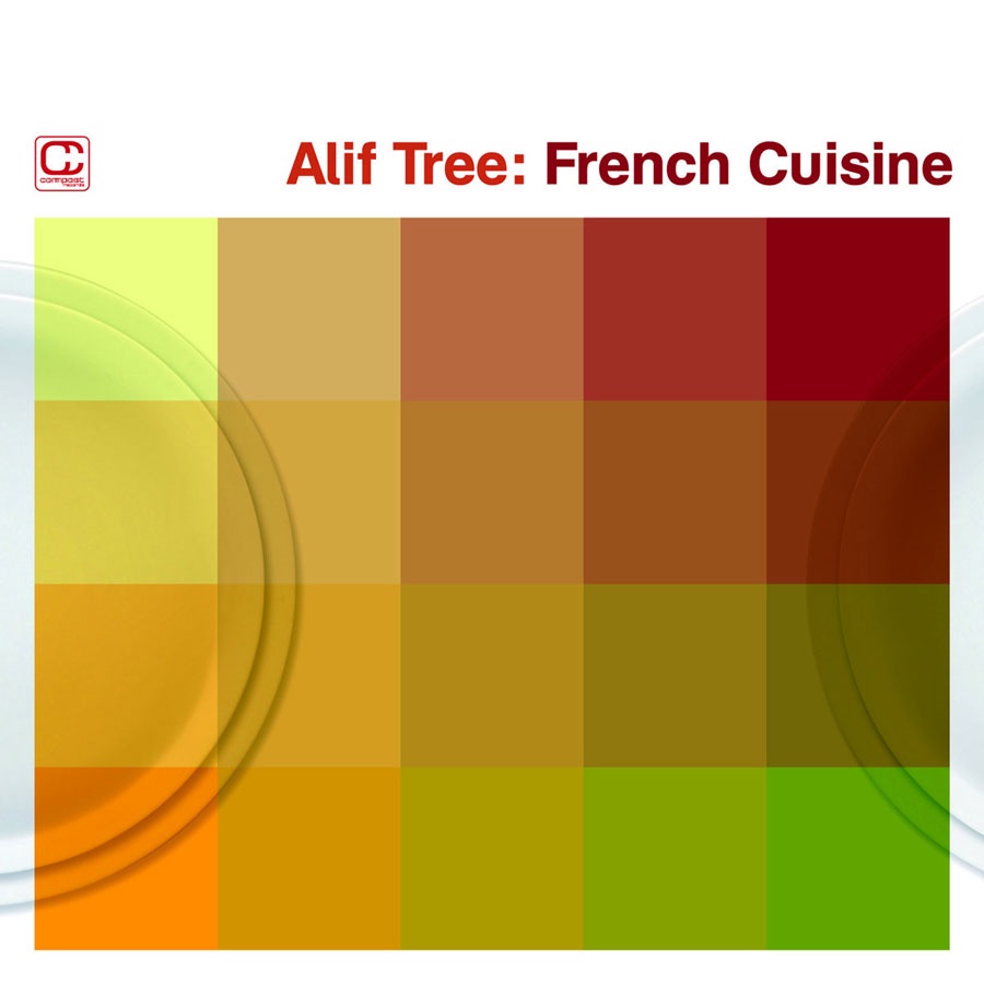 The image displays a color palette grid transitioning from yellow to red to green, with faint circular plate outlines on the…