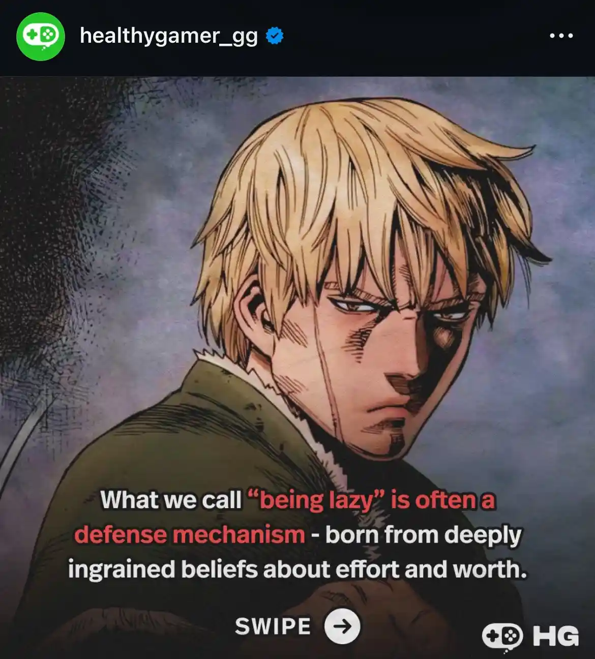 An anime-style illustration of a blonde-haired male character with a serious, downward-looking expression, overlaid with the…