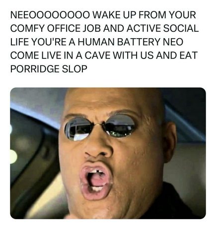 The image shows a close-up of a bald man wearing dark sunglasses, mouth wide open in an exaggerated expression of shock or…