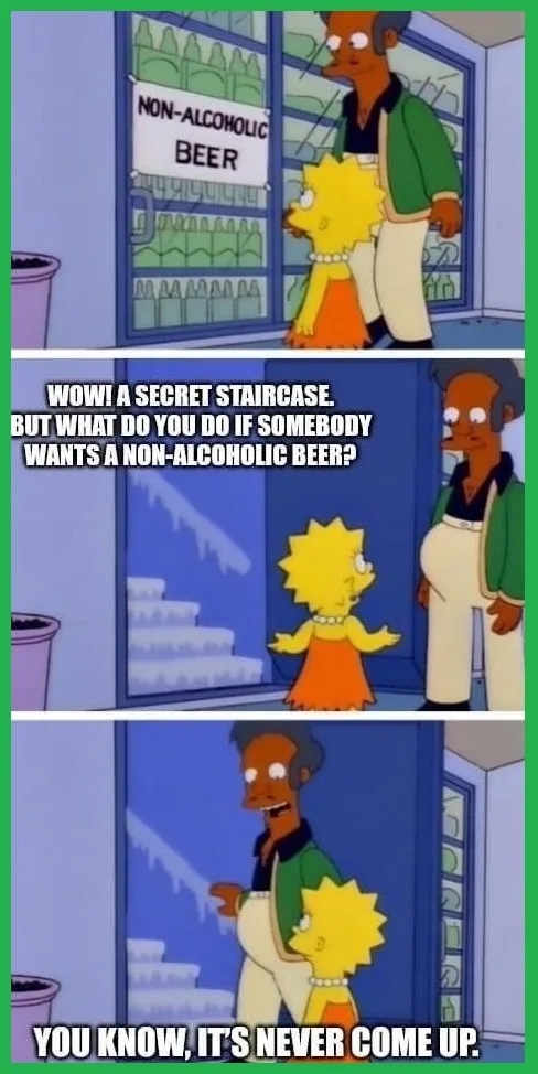 Three-panel comic strip from The Simpsons showing Lisa Simpson and a store clerk. In the first panel, they stand before a…