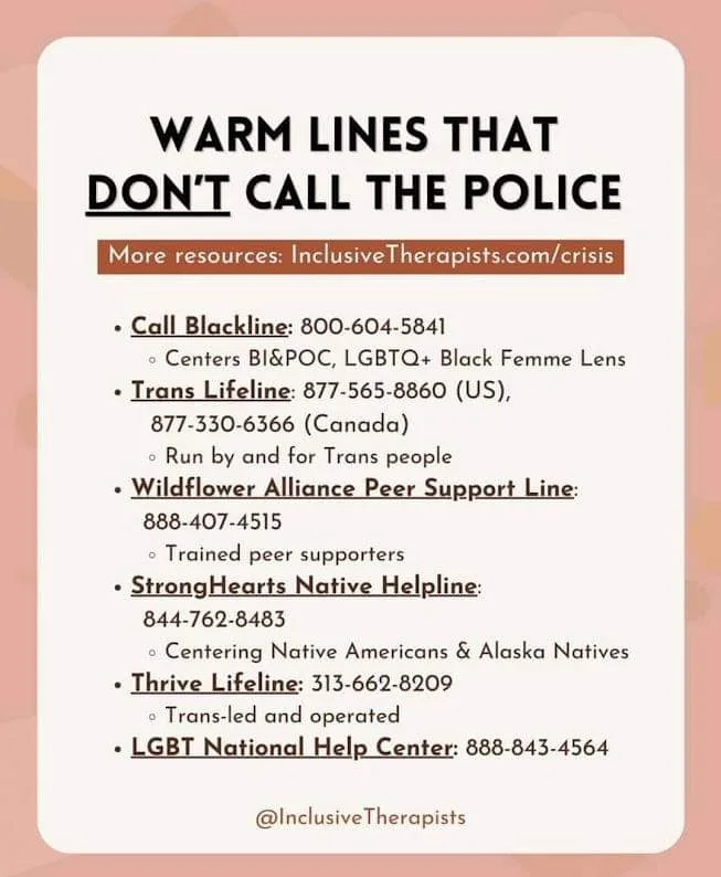 Reach out if you need someone to talk to.