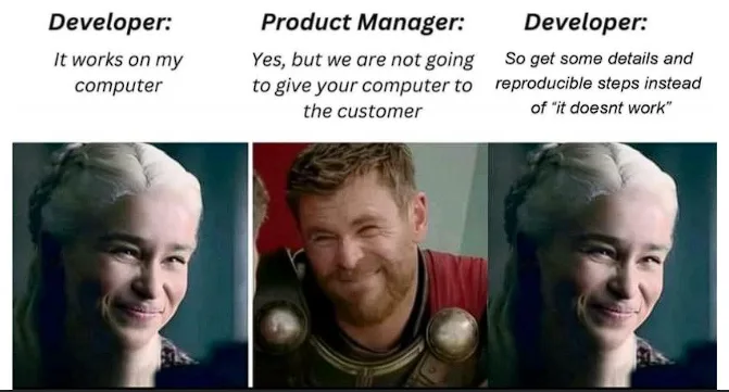The image is a three-panel meme using stills from the TV show 'Game of Thrones'. The first panel shows Daenerys Targaryen…