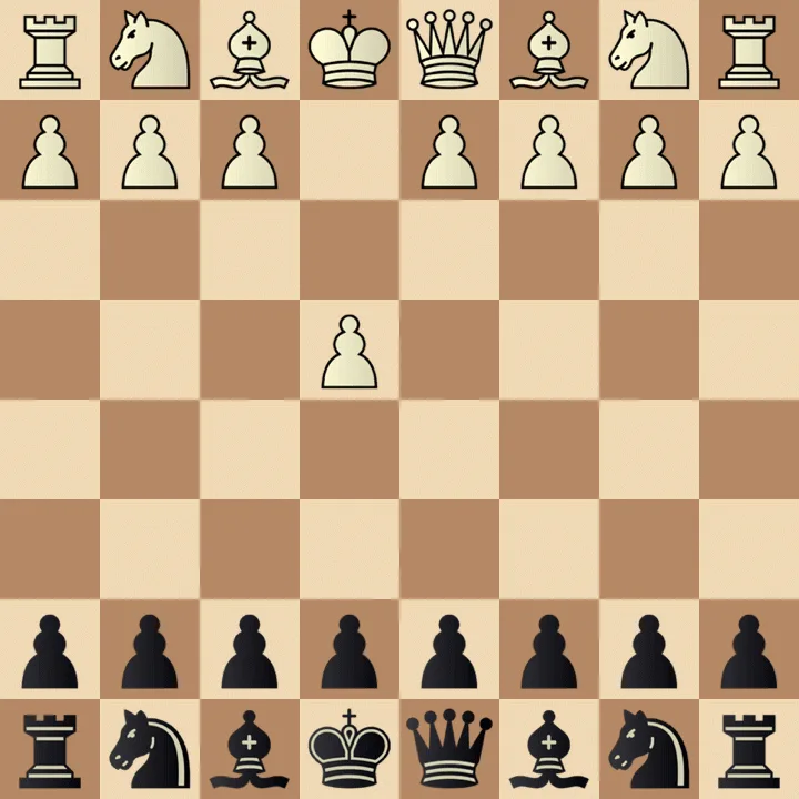 A chessboard with pieces arranged in a chaotic, impossible configuration where multiple kings and queens are present on both…