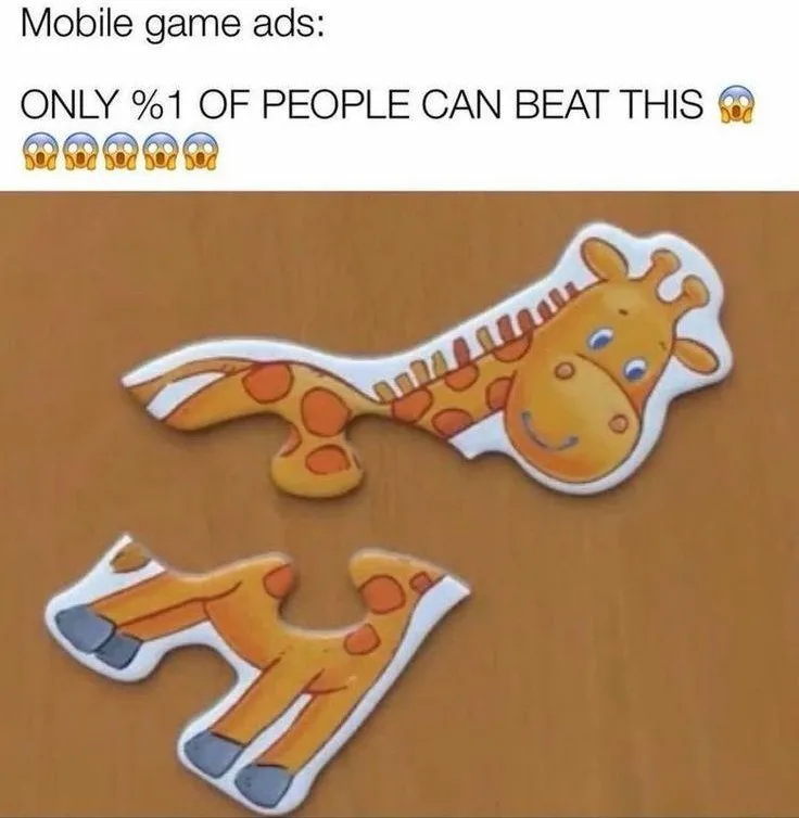 The image shows two cartoon giraffe-shaped puzzle pieces on a wooden surface. One piece forms the giraffe's head and upper…