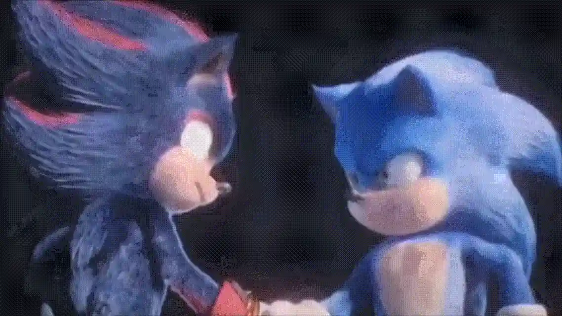 The image displays two rows of three panels each, showing the animated character Sonic the Hedgehog in different emotional…