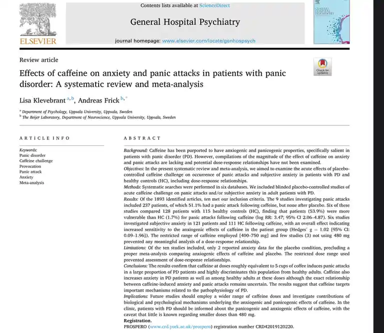 The image displays the first page of a scientific journal article from 'General Hospital Psychiatry' published by Elsevier…