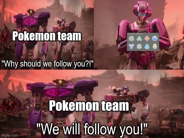 A two-panel meme featuring purple and pink robot characters from the Transformers franchise. The top panel shows a larger…