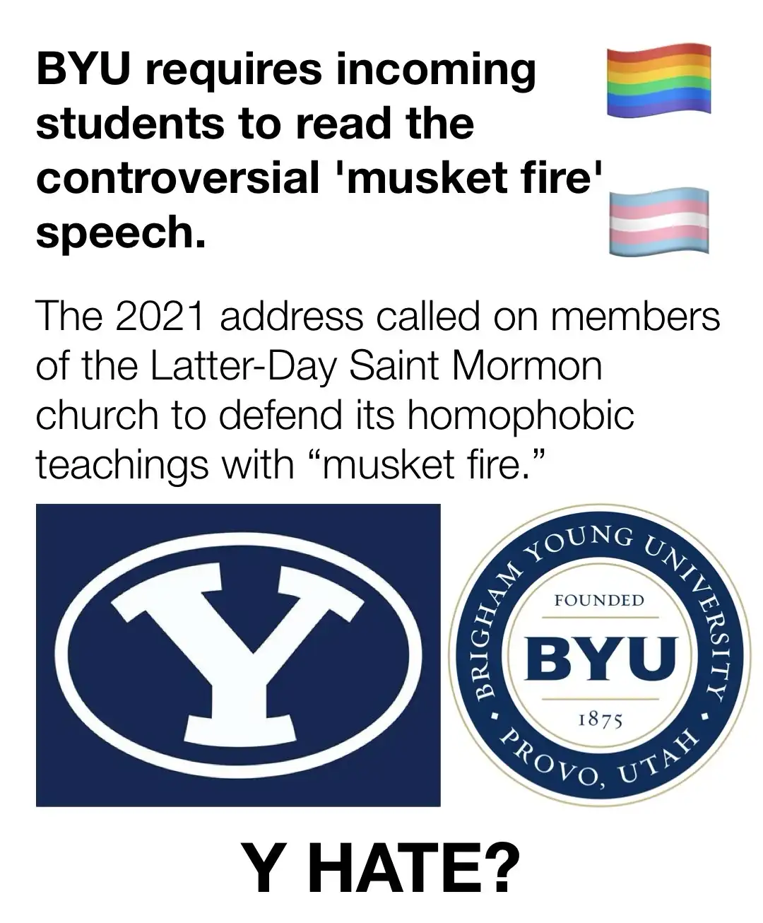 BYU's Controversial Plan to Fire Muskets at LGBTQIA+ Individuals