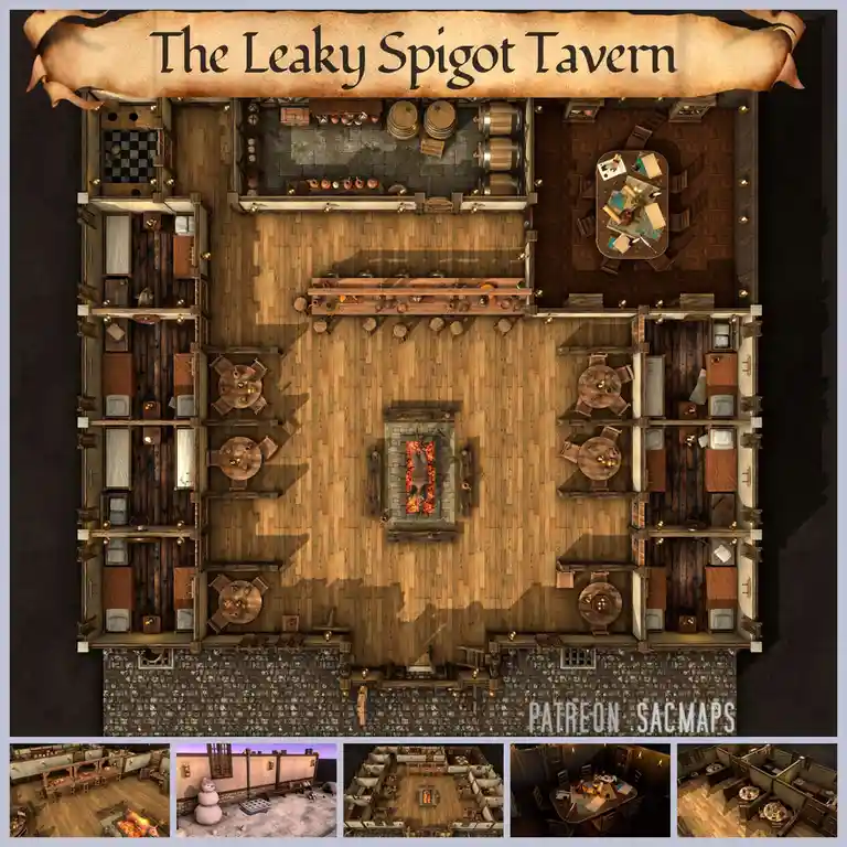 The Leaky Spigot Tavern & Inn: Your Free DnD and TTRPG Map Hub