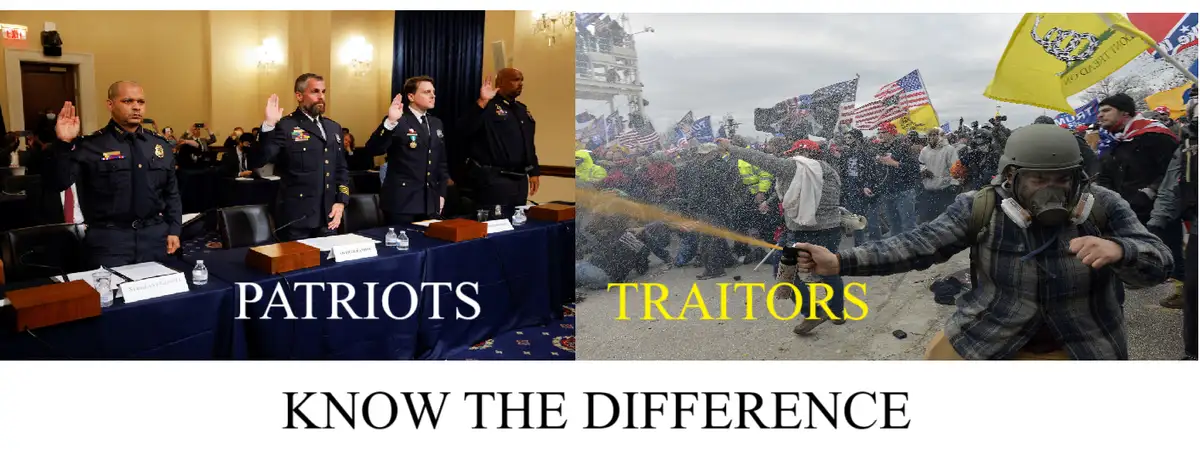 The image is split into two panels. The left panel shows four uniformed officers raising their right hands in an oath-taking…