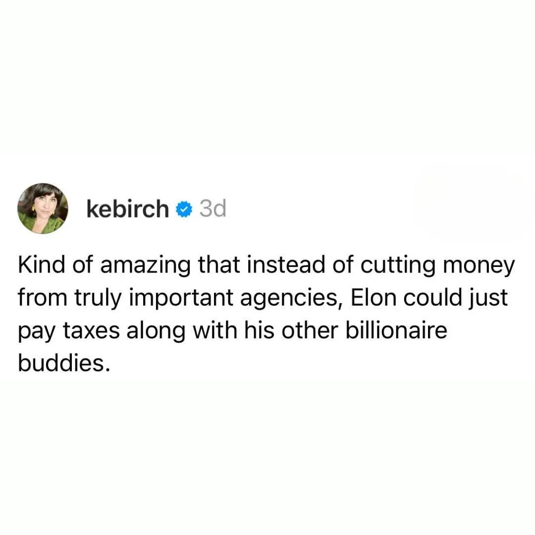 A screenshot of a tweet from verified user 'kebirch' posted 3 days ago, featuring a plain white background with black text…