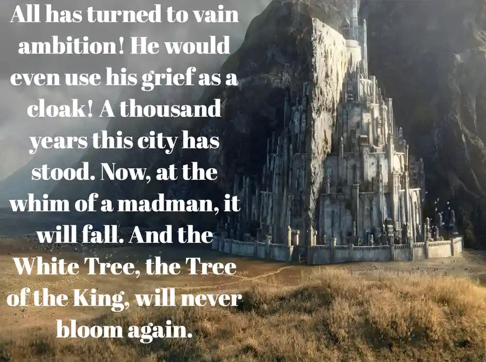 A dramatic image of a massive, ancient stone castle built into a cliffside, set against a mountainous backdrop with a…