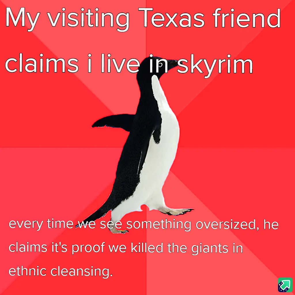 A black-and-white penguin stands against a red background with diagonal stripes. White text at the top reads 'My visiting…