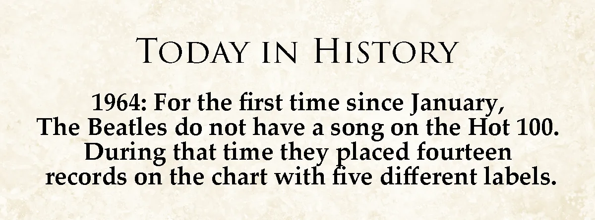 The image displays a beige parchment-style background with black serif text. The header reads 'TODAY IN HISTORY'. Below, it…