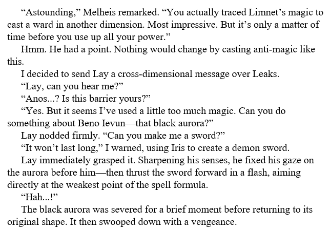 A text-based image displays a narrative excerpt from a fantasy story, where a character named Lay, after being warned that…