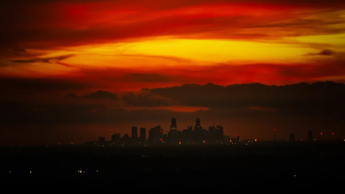 A Distant View of Downtown Houston, Texas
