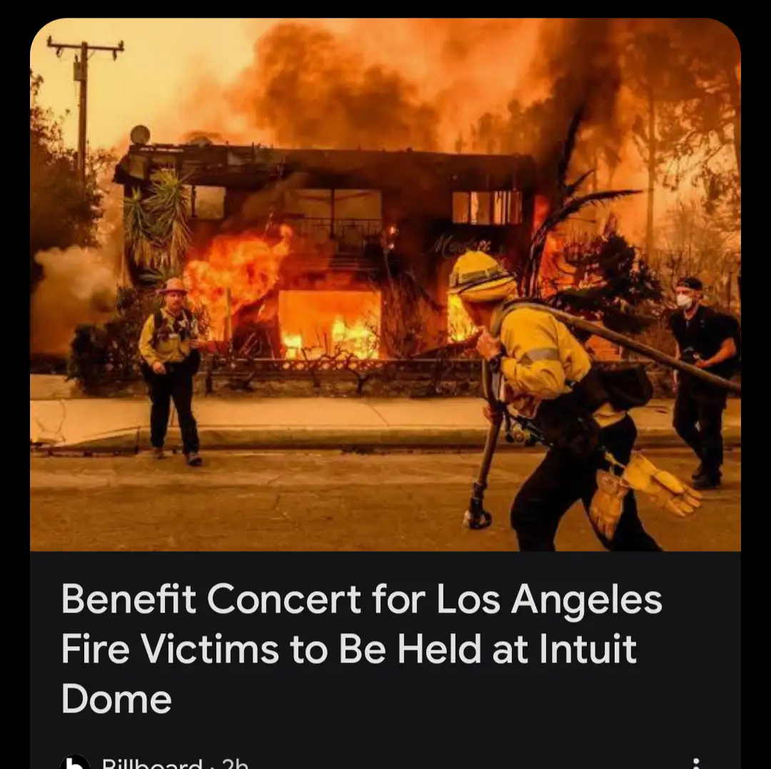 A dramatic photo shows firefighters battling a raging house fire with flames and smoke billowing from the structure. Three…