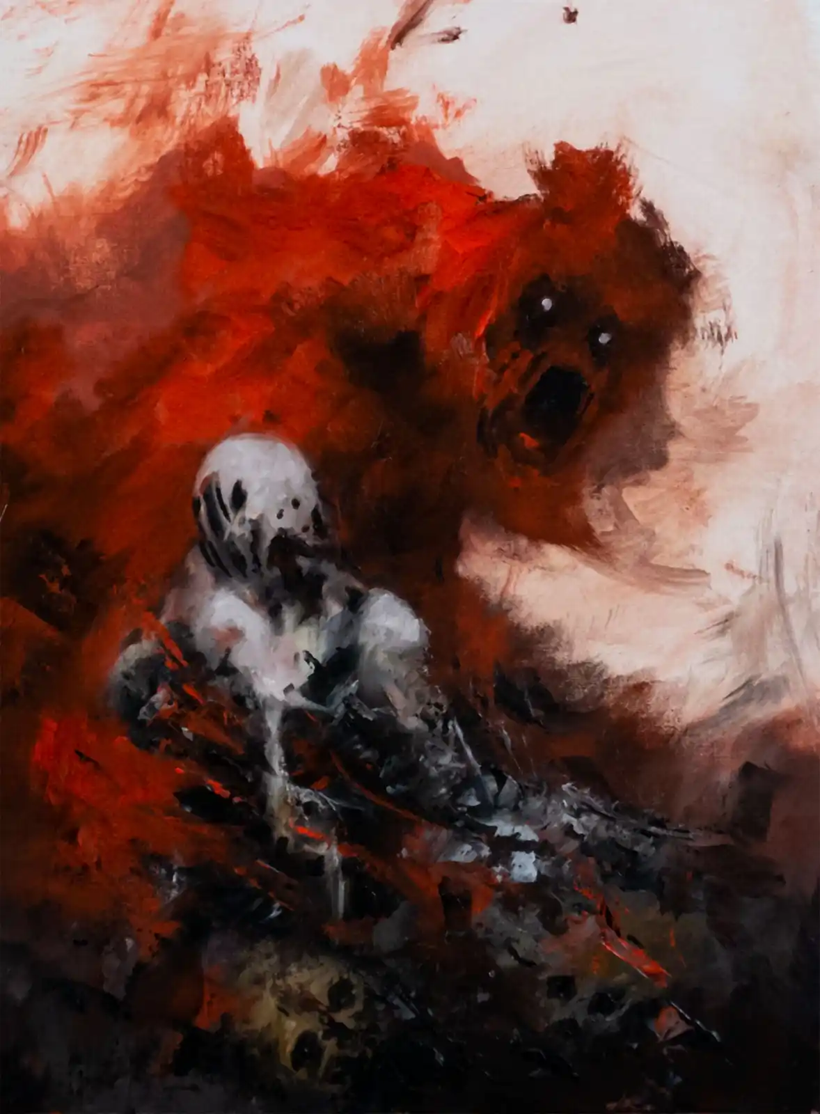 Discover the Depths of 'Dark Voices': An Original Dark Art Oil Painting by Doug Hoppes