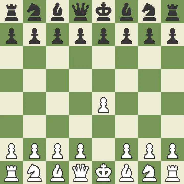 A chessboard image showing a complex game position with many pieces still on the board, featuring the chess.com logo in the…