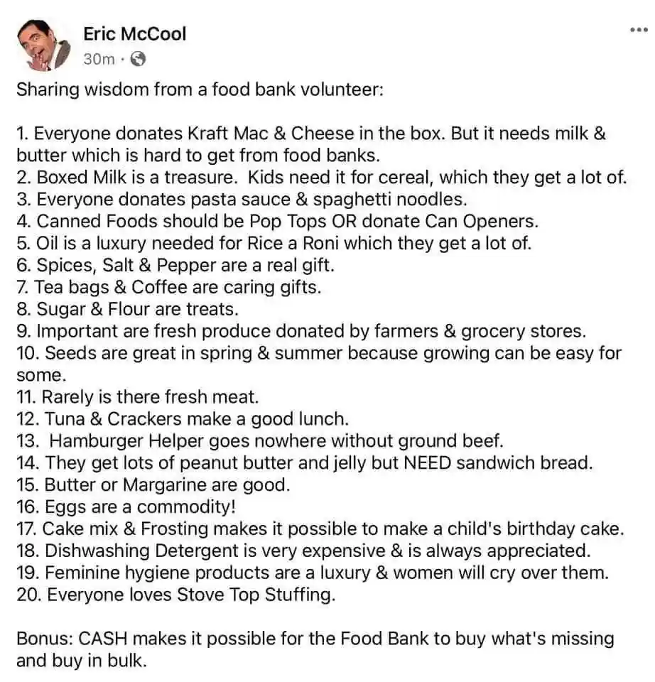 Just came across this! I'll be adding fruits and veggies to my list too. It's great to share this info!
