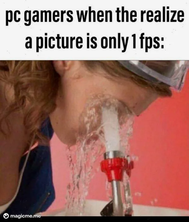 A person wearing safety goggles leans over a sink, with water forcefully spraying out of a faucet directly into their face…