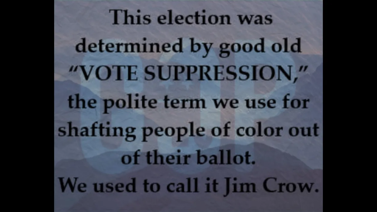 The image displays black text overlaid on a faded, blurry background image of a person's face. The text reads: 'This…